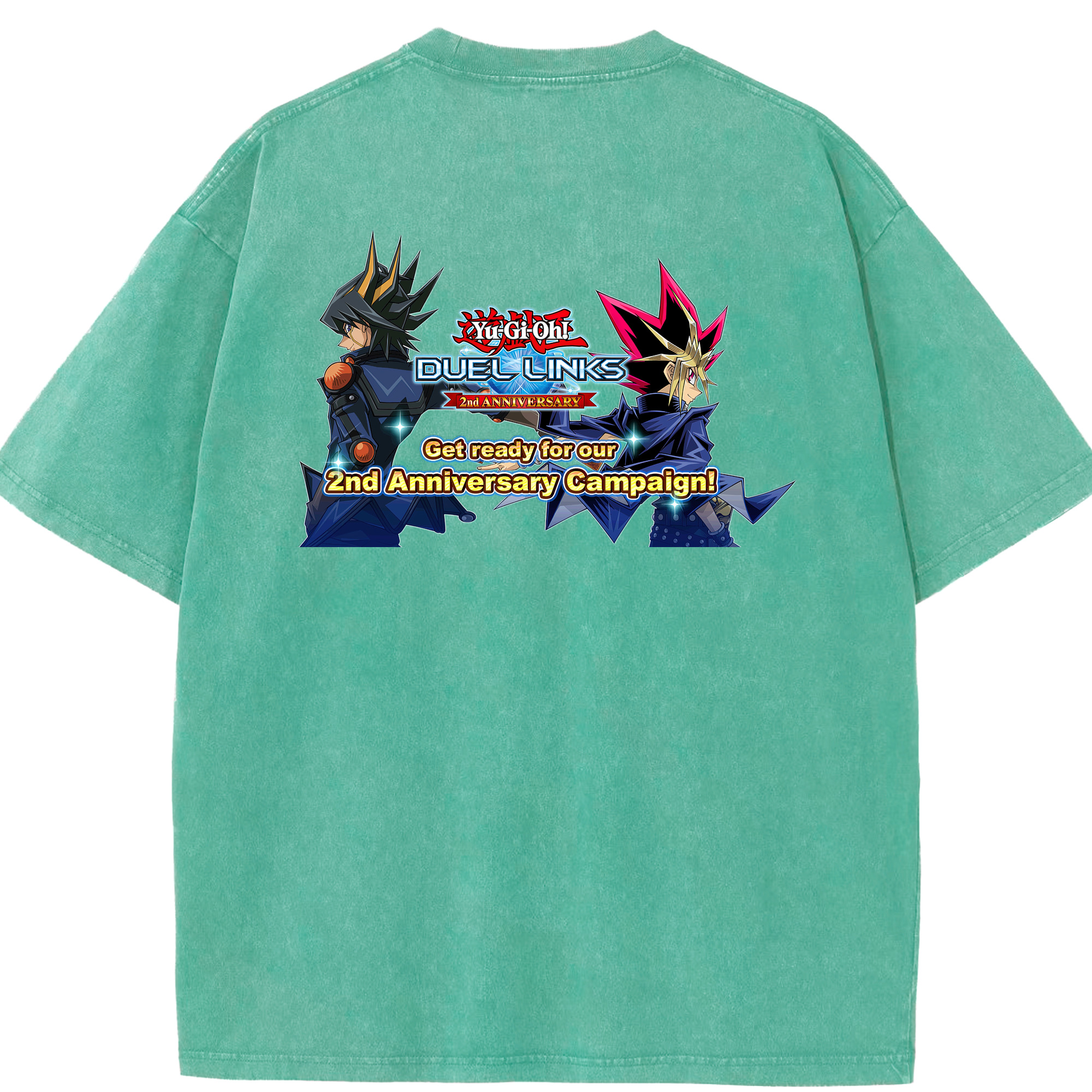 （画像用） 遊☆戯☆王 Yu-Gi-Oh! 綿100% ヴィンテージ風 半袖Tシャツ（背面プリント）